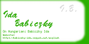 ida babiczky business card